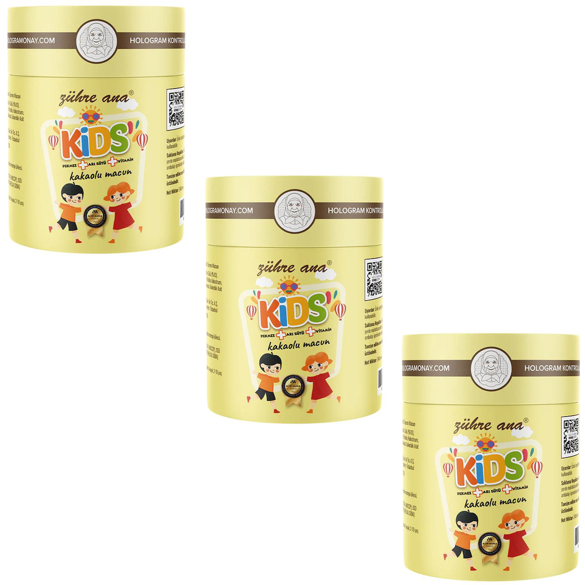 Zühre Ana Kids Arı Sütü Pekmez Bal ve Vitamin Katkılı Kakaolu Macun 240 gr 3 ADET