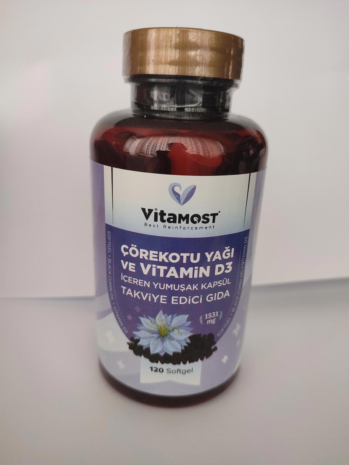 ÇÖREKOTU YAĞI VE VITAMIN D3 120 SOFT JEL KAPSÜL