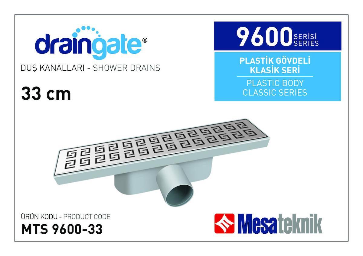 Mesateknik Draingate® Paslanmaz Izgaralı Klasik Duş Kanalı Mts 9600 33