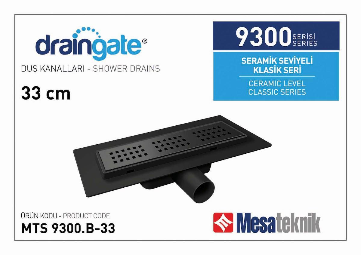 Mesateknik Draingate® Seramik Seviyeli Mat Siyah Kaplama Renk Mts 9300 33B