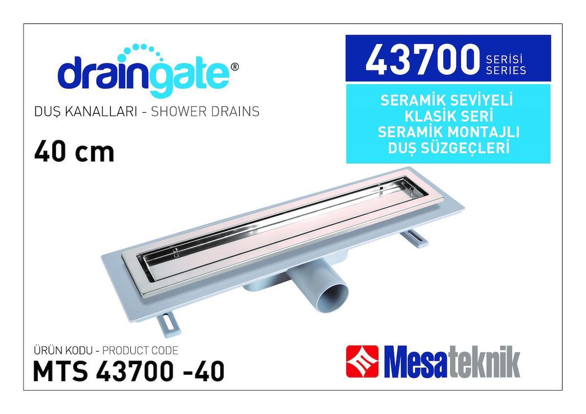 Mesateknik Draingate® Seramik Seviyeli Seramik Montajlı Duş Kanalı  Mts 43700 40