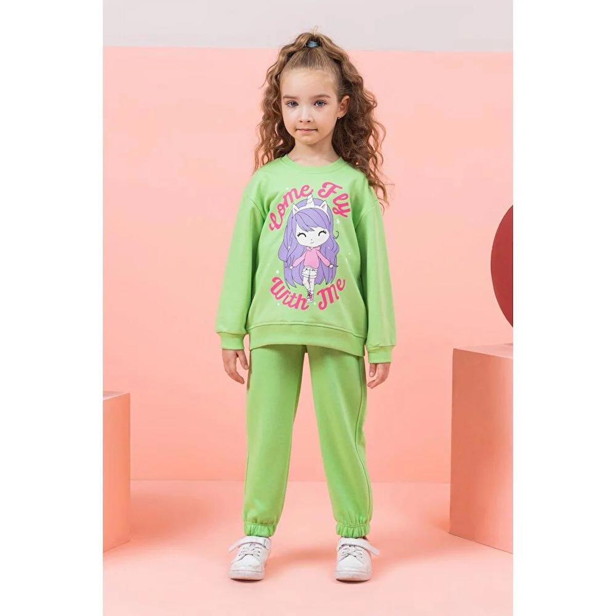 Dmb Kids M9036 Yeşil Kız Çocuk Eşofman Takımı- 5/6 Yaş