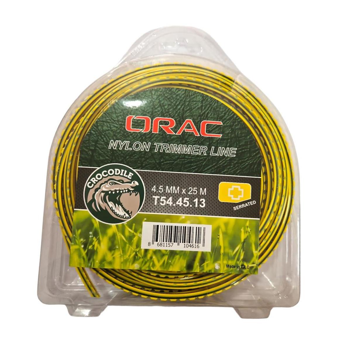 Orac 4,50 mm 25 mt. Dişli Tırtıklı Sarı Tırpan Misinası