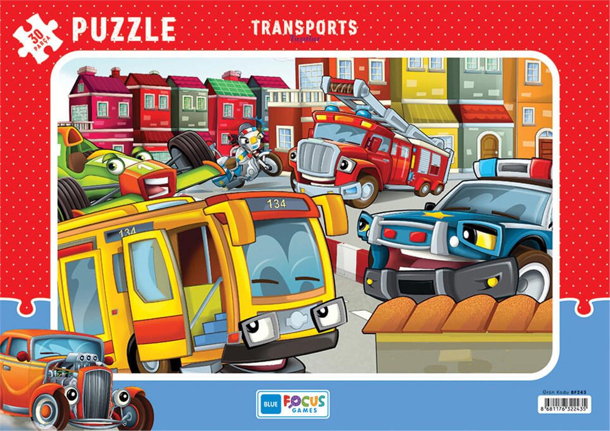 Blue Focus 30 Parça Puzzle - Taşıtlar (Transports)