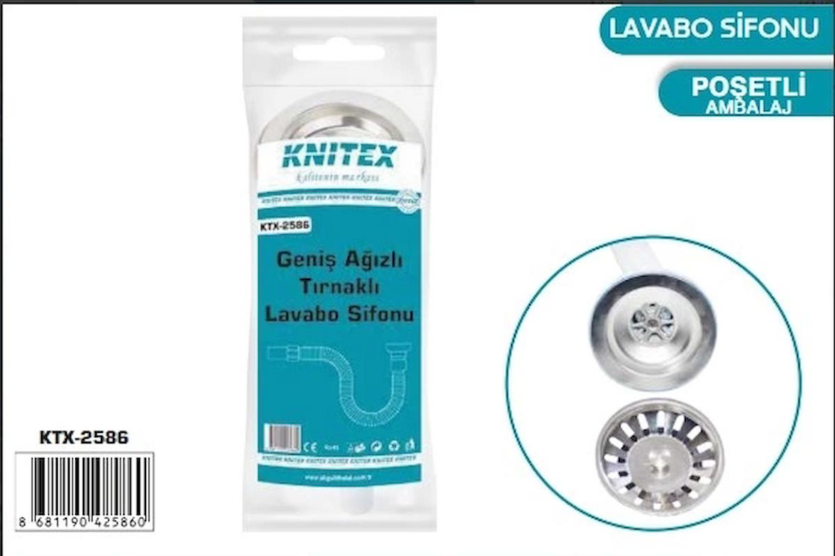 KNİTEX-Geniş Ağızlı Tırnaklı Lavabo Sifonu KTX-2586