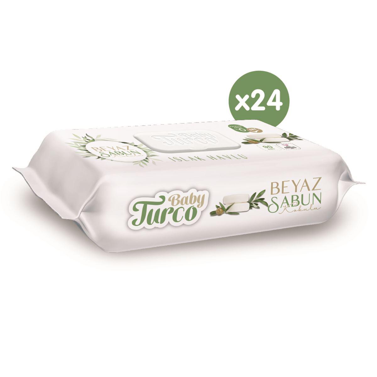 Baby Turco Beyaz Sabun Kokulu Islak Havlu 24x90
