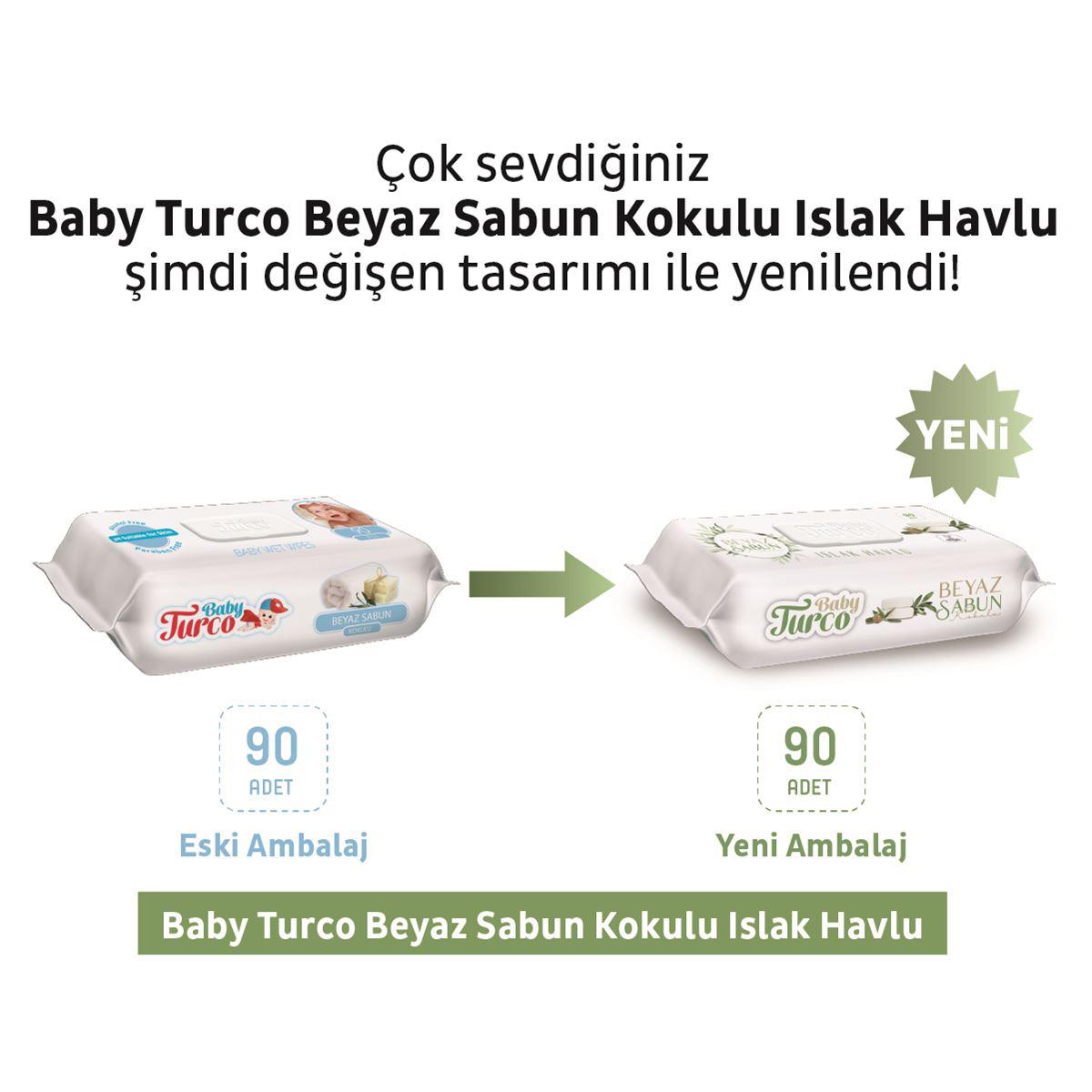 Baby Turco Beyaz Sabun Kokulu Islak Havlu 24x90