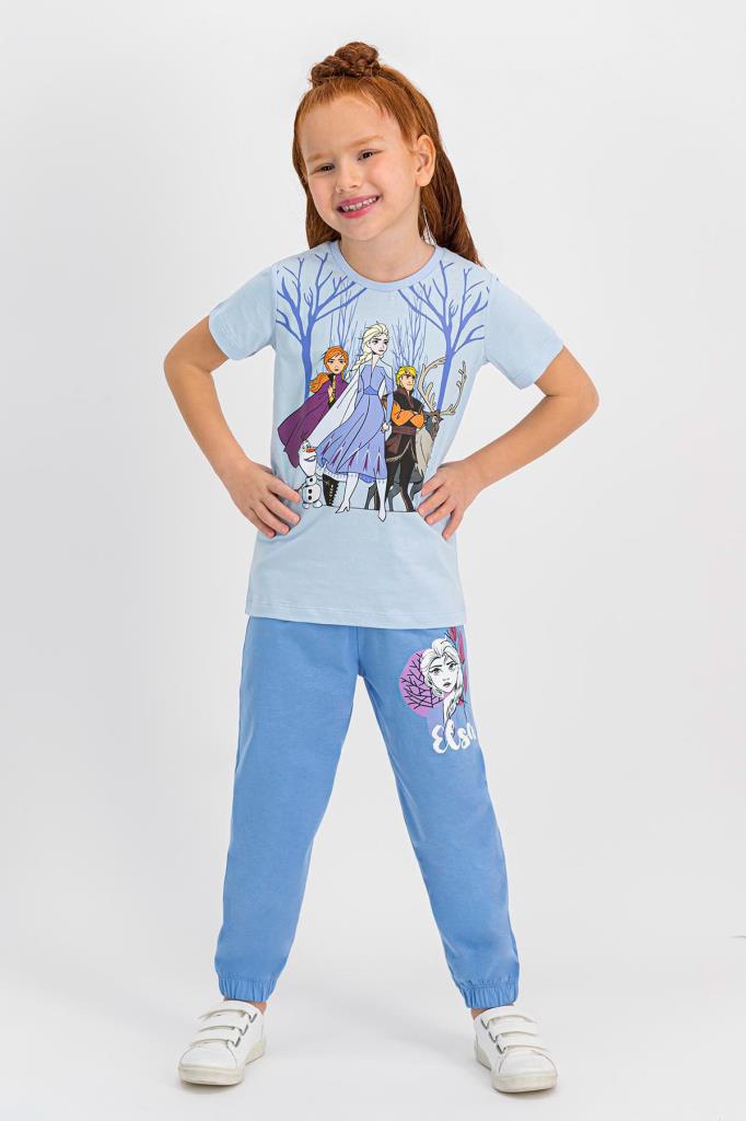 Karlar Ülkesi - Frozen Lisanslı Krem Kız Çocuk Pijama Takımı D4320-C