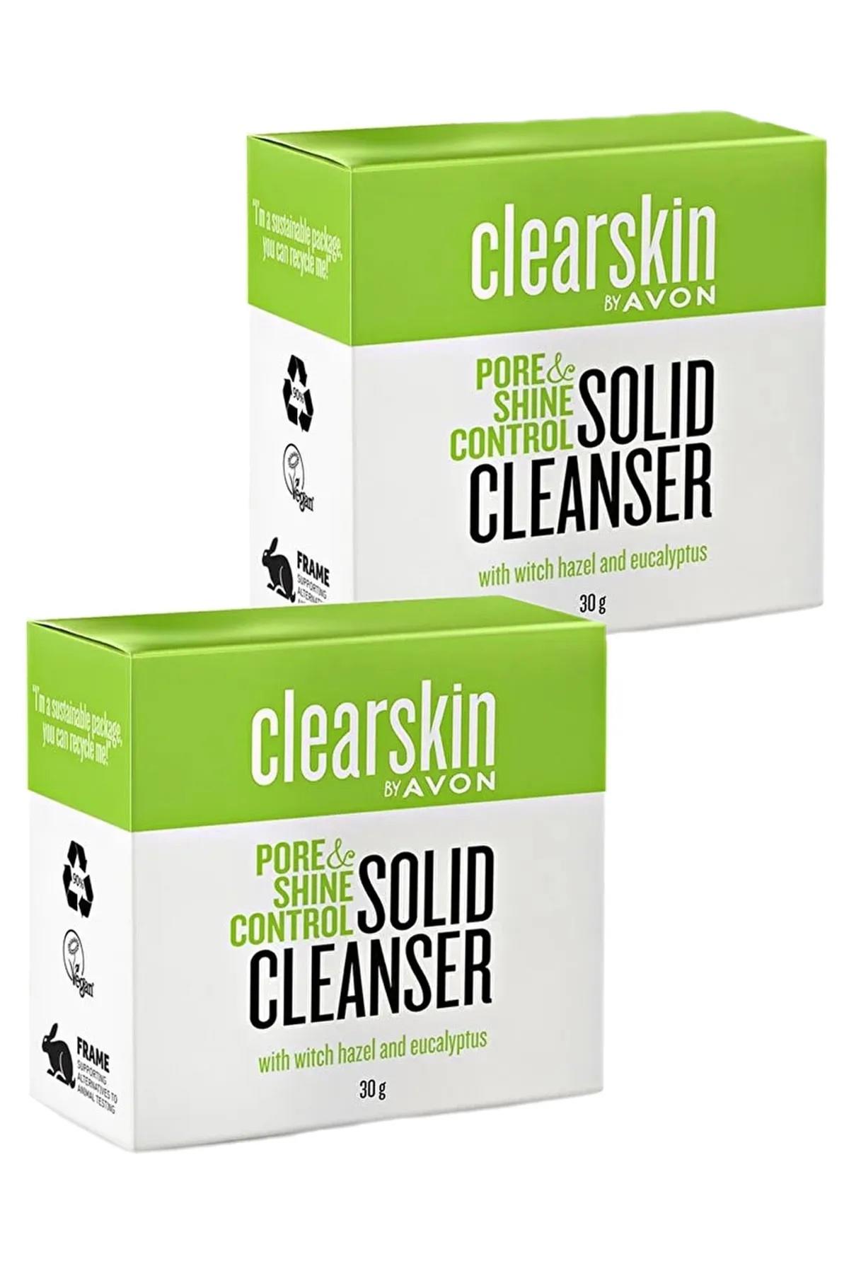 Avon Clearskin Parlama Karşıtı Cadı Fındığı ve Okaliptüs Özleri ve Salisilik Asit içeren Sabun 30 gr. İkili Set