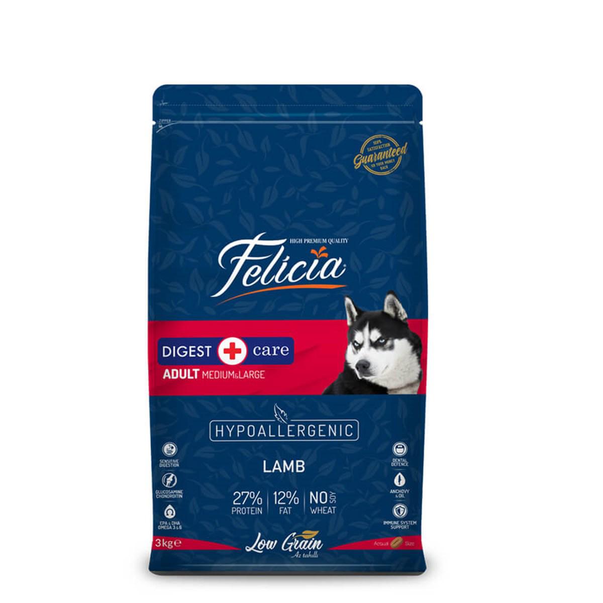 Felicia Medium & Large Kuzu Etli 3 kg Orta ve Büyük Irk Yetişkin Köpek Maması