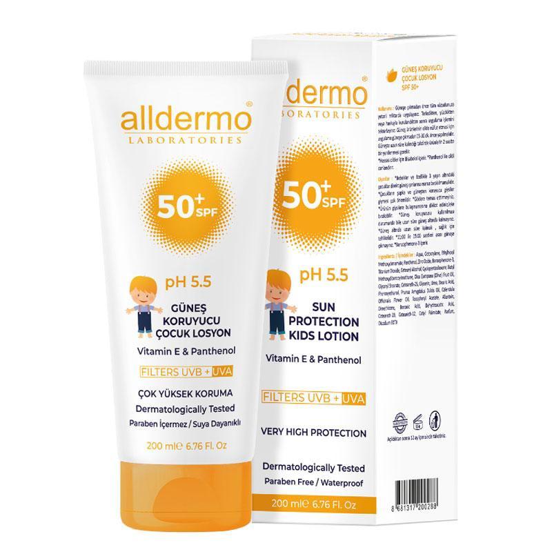 Alldermo SPF 50+ Faktör Çocuk Güneş Koruyucu Losyon 200 ml