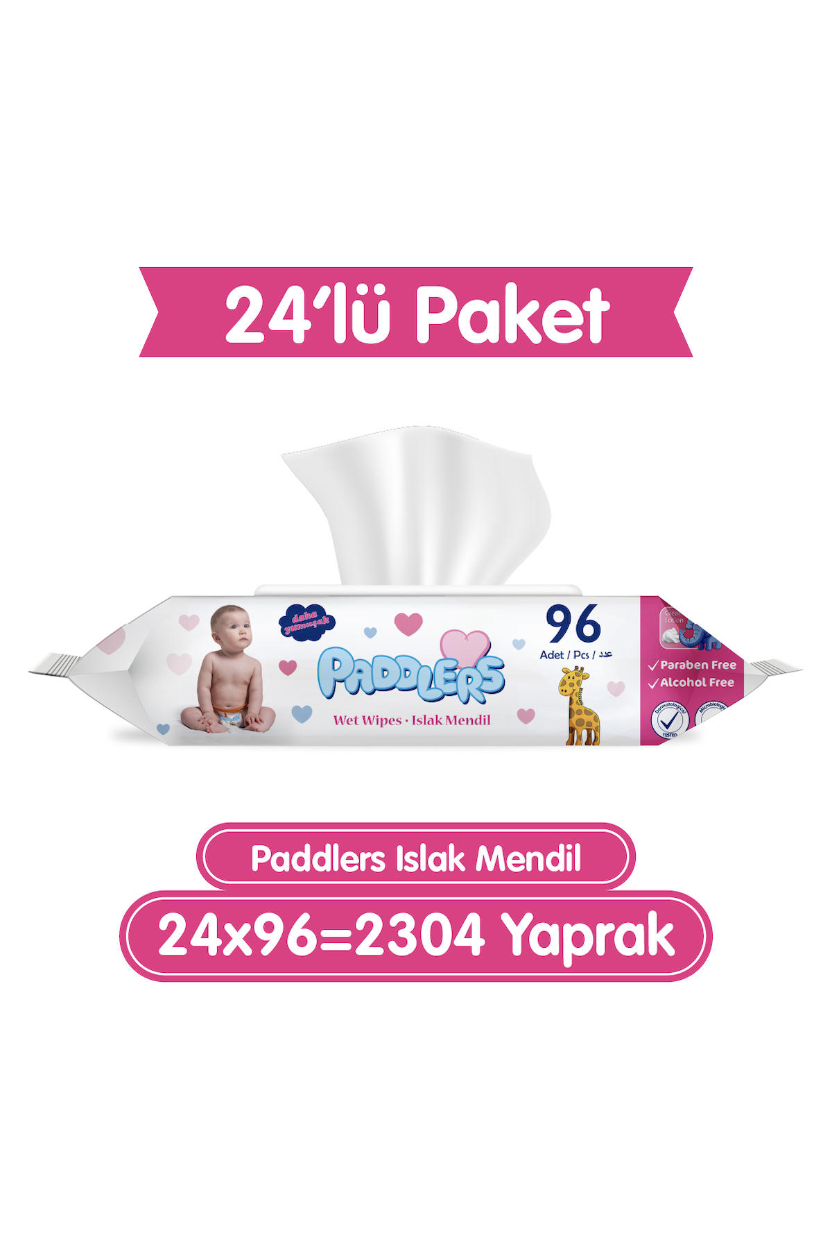 Paddlers Islak Mendil 24x96 lı Koli (2304 Yaprak)