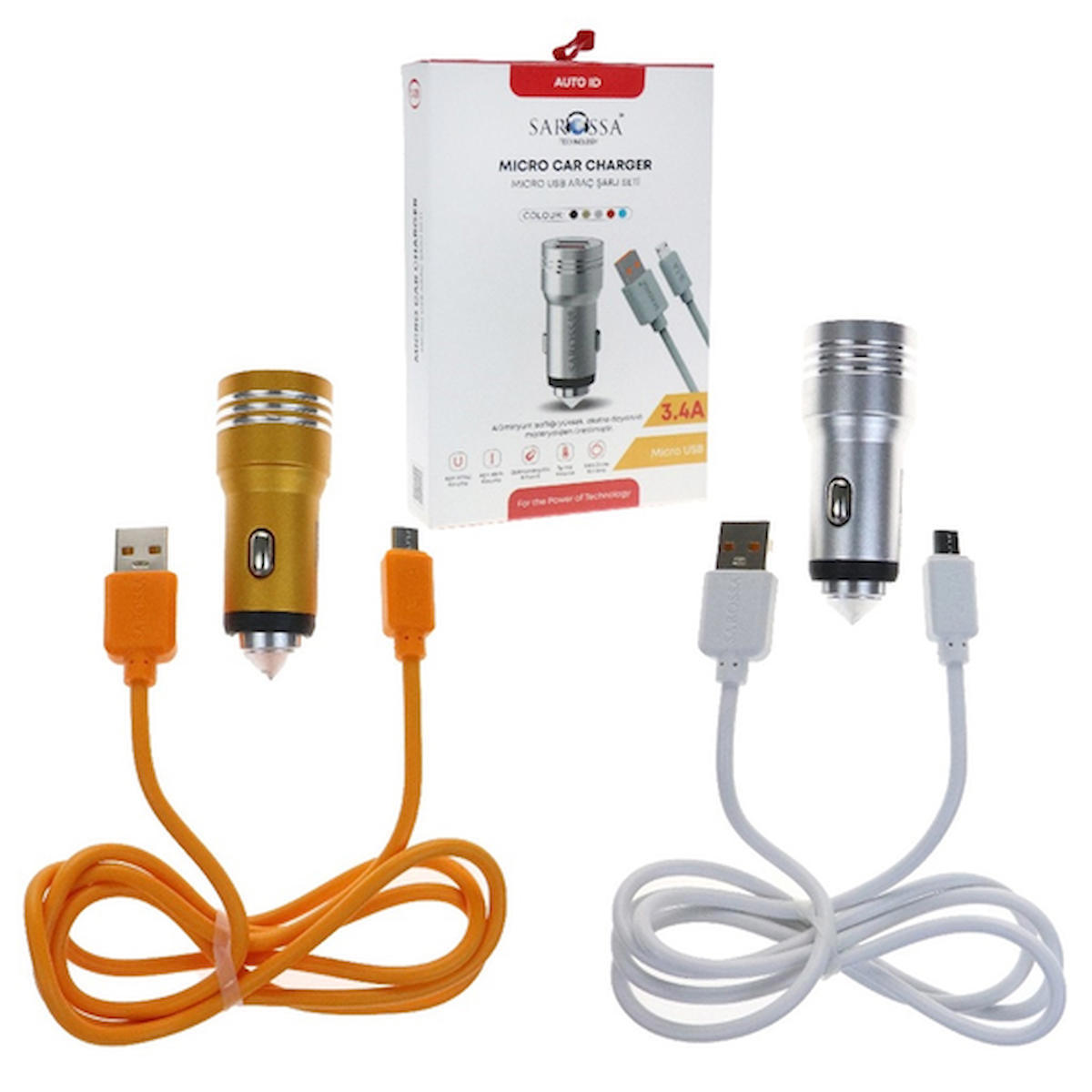 SAROSSA MICRO CAR CHARGER USB ARAÇ ŞARJ SETİ