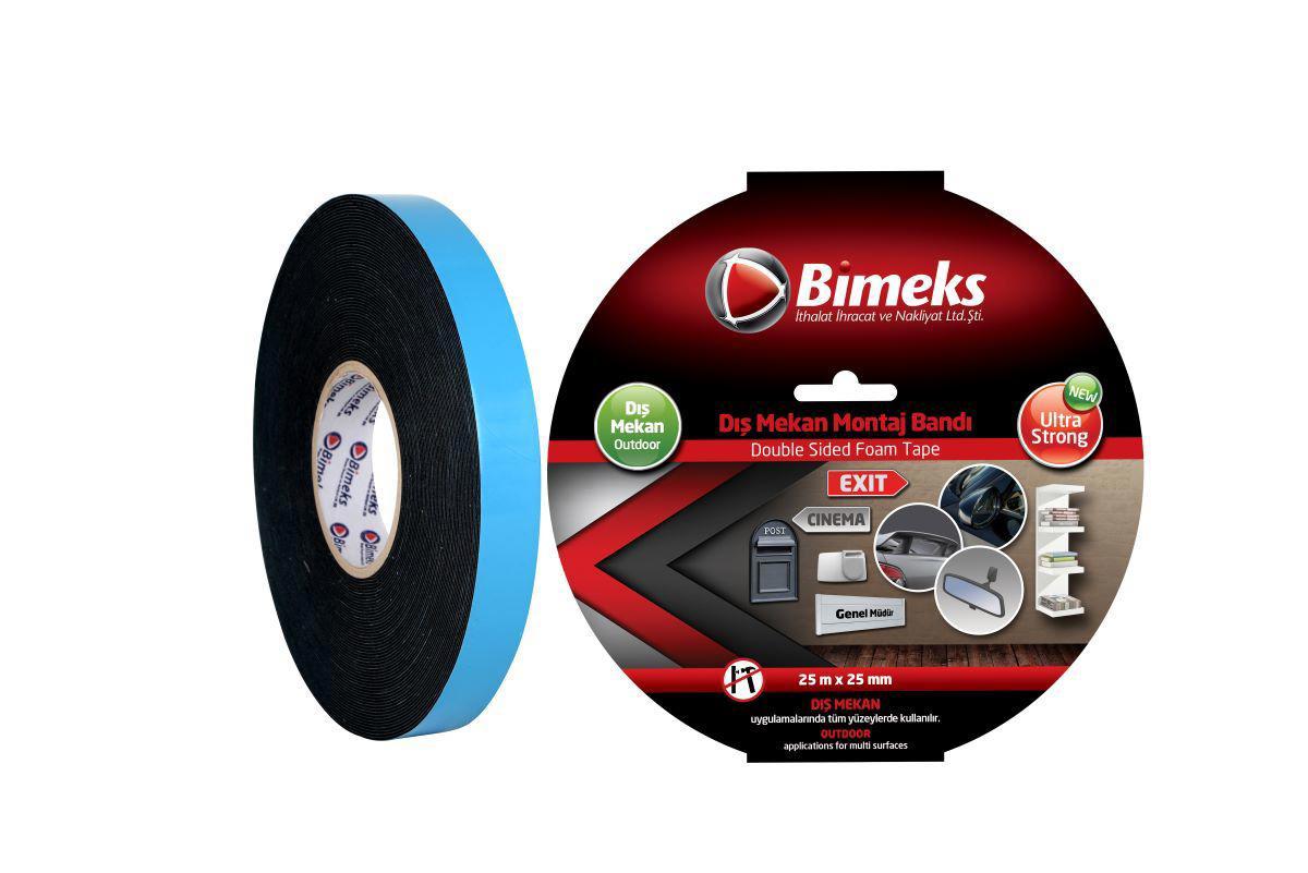 Bimeks Çift Taraflı Köpük Montaj Bandı - 25 Mt X 25 Mm