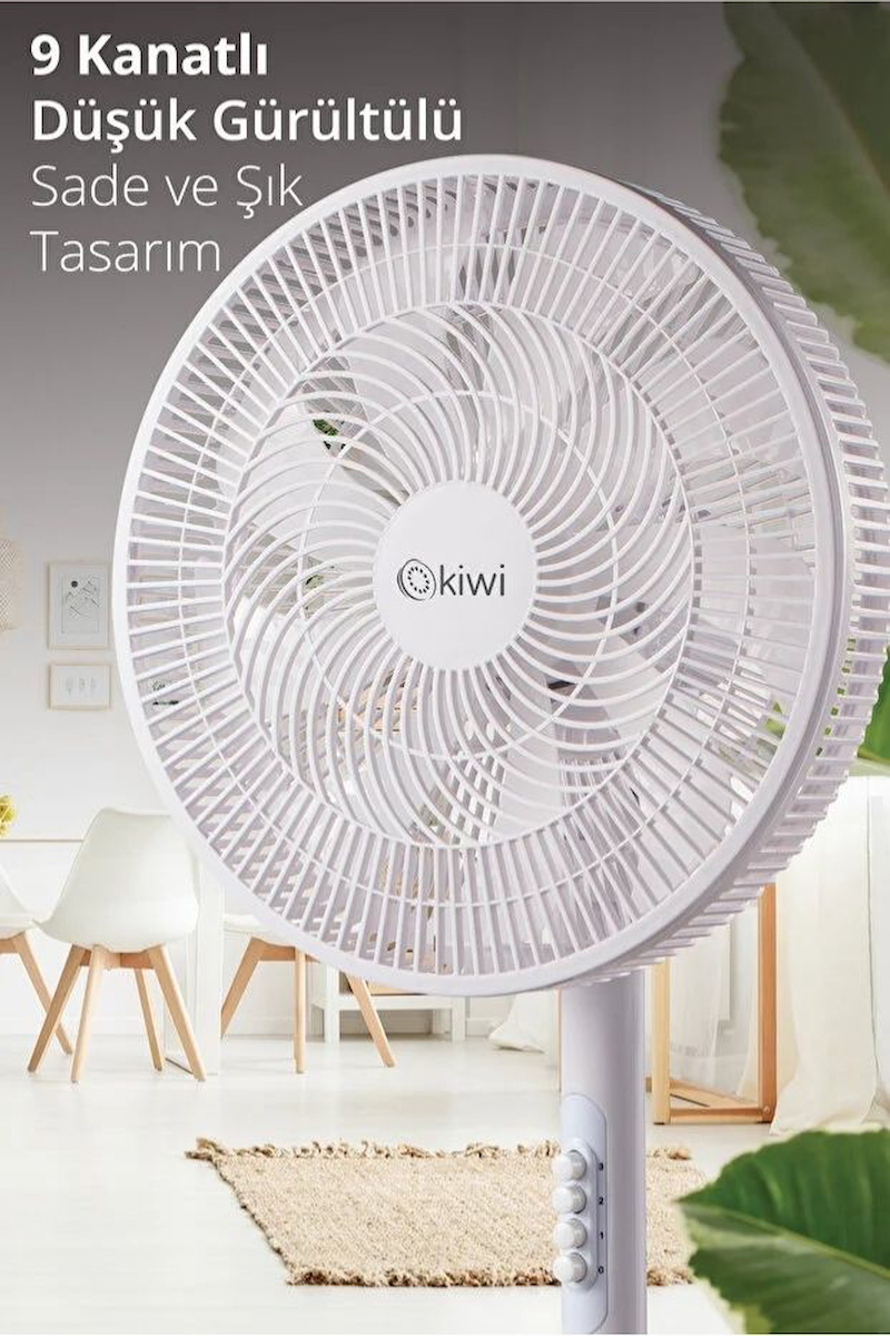 KFAN-7627 Salınım Fonksiyonlu Ultra Sessiz Stand Vantilatör 9 Kanatlı 50W