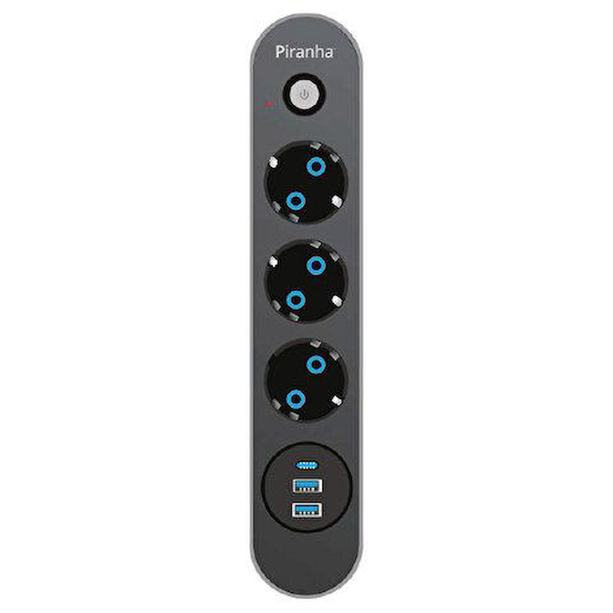 Piranha 45640 Akım Korumalı / 2 X USB - 1 X Type-C Girişli / 3'lü Priz