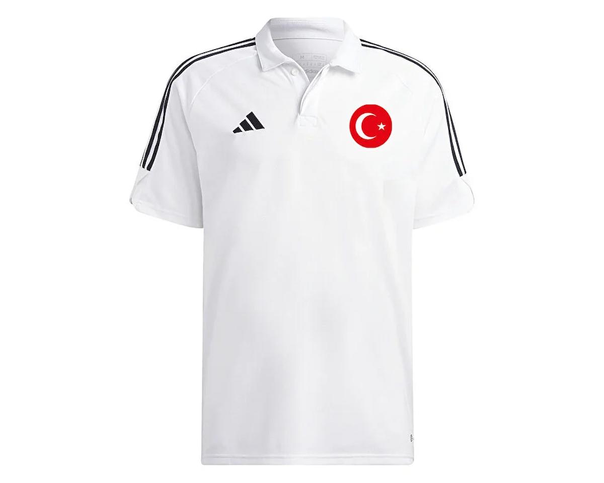 adidas Turkiye Tiro23 L Polo Milli Takım Futbol Tişörtü TUR-HS3580 Beyaz