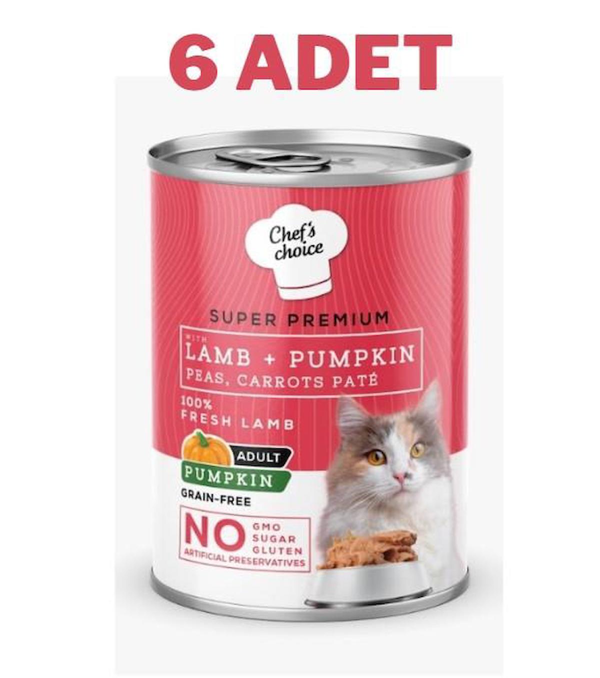 Chefs Choice Lamb Pumpkin Kuzulu Balkabaklı Pate Kedi Konservesi 6x400 Gr