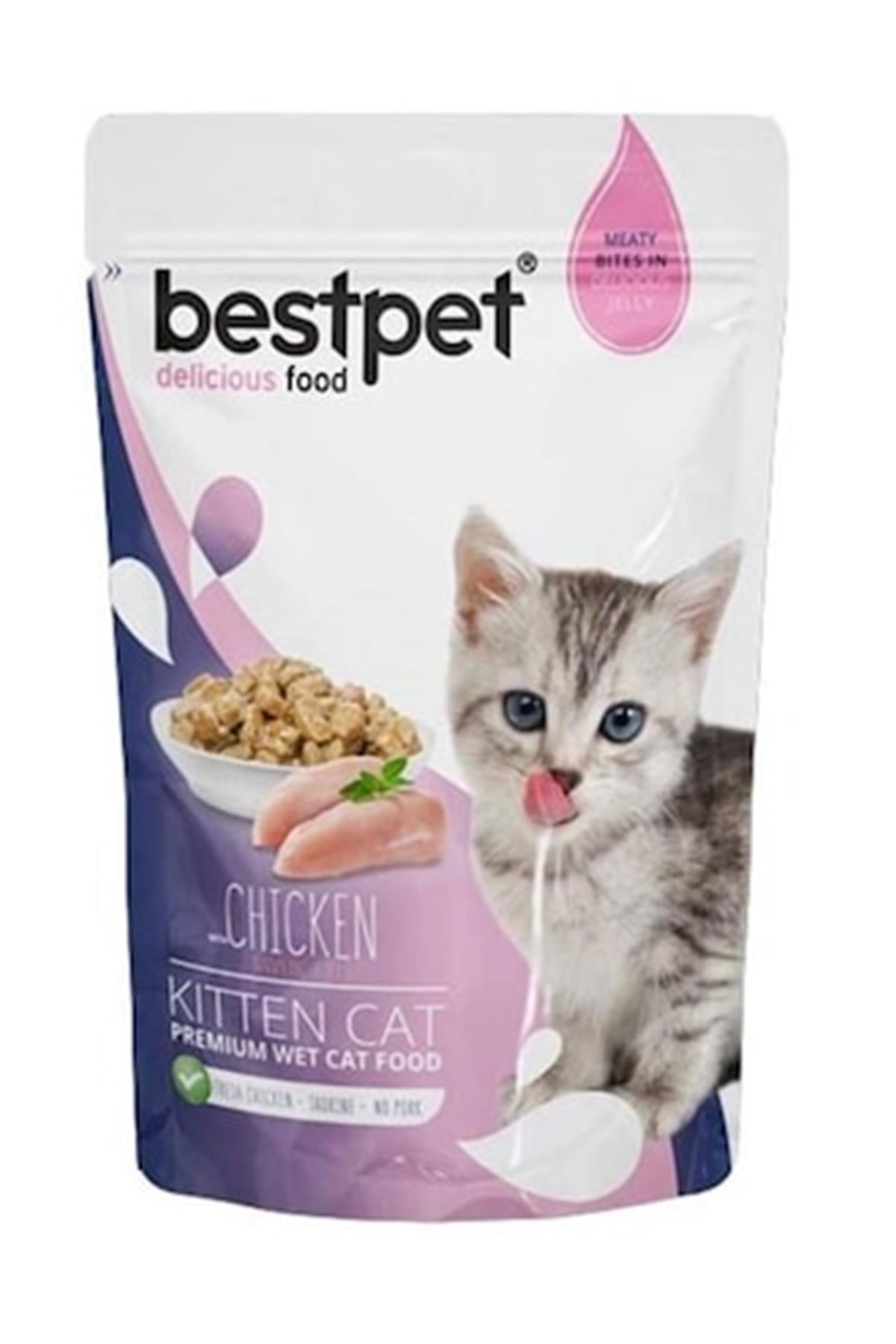 Bestpet Jelly Pouch Kitten Tavuklu Yavru Kedi Maması 85 Gr