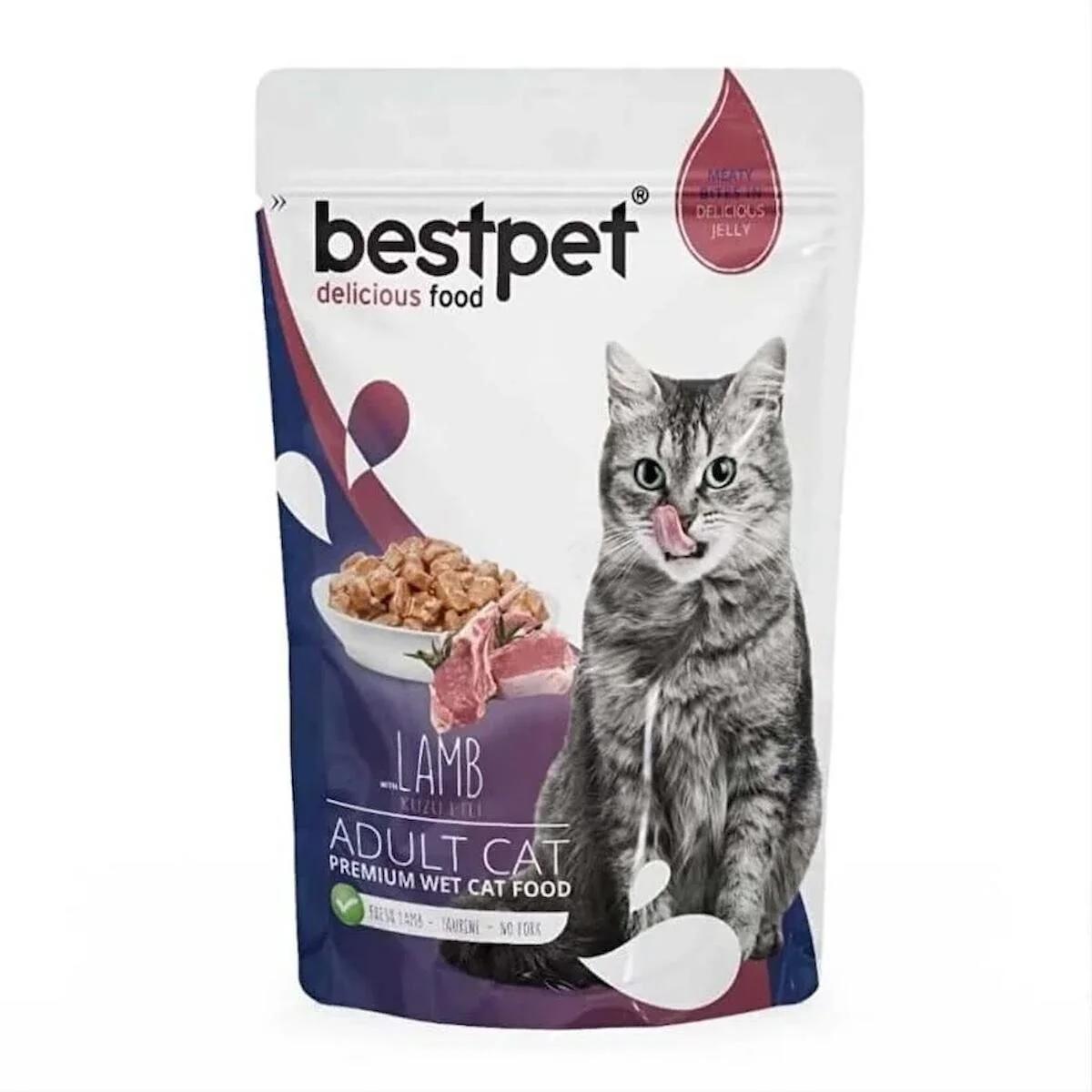 Bestpet Pouch Jelly Kuzu Etli Kedi Yaş Maması 85 Gr 26 AD