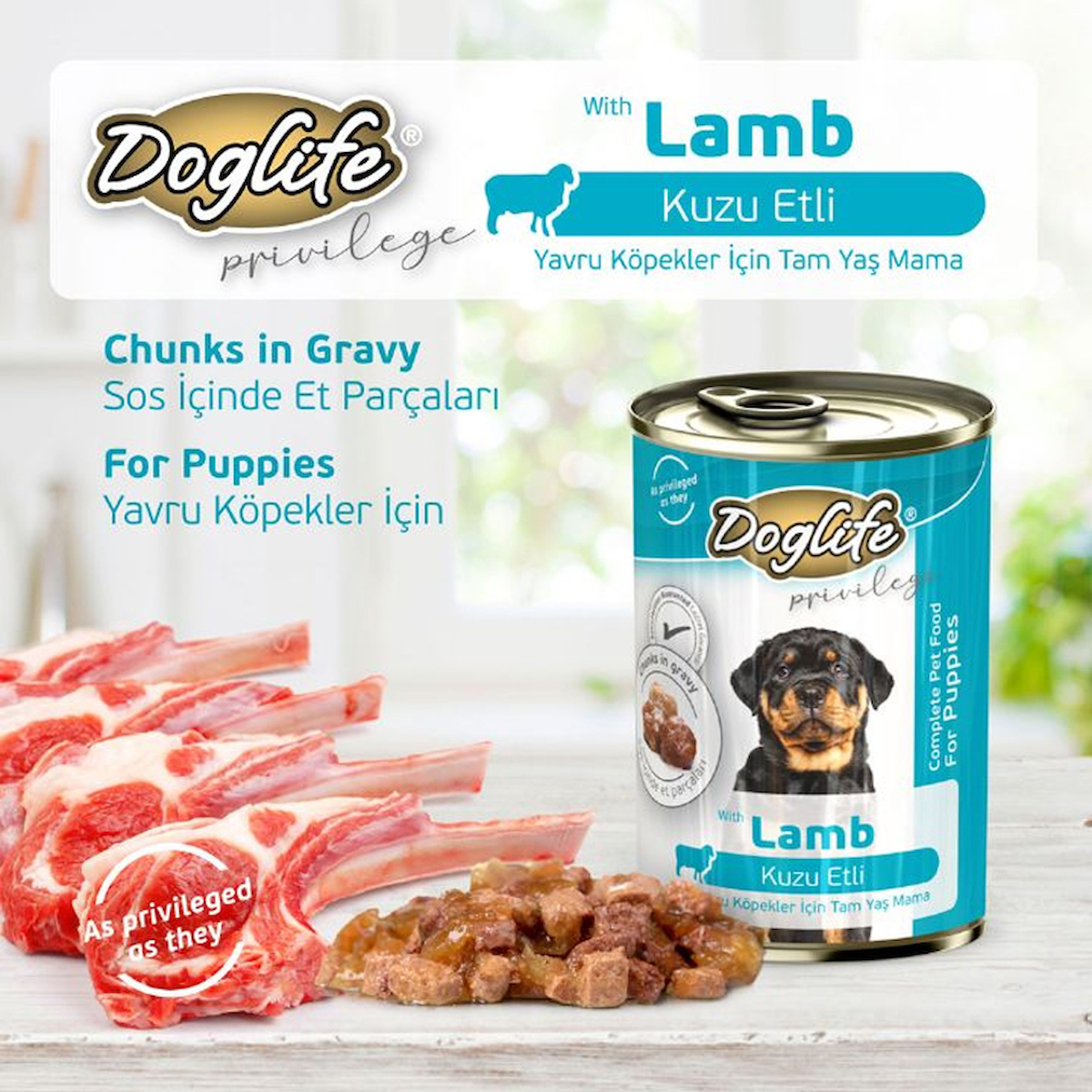 DLF11-Doglife Kuzulu Yavru Köpek Konserve 400 Gr