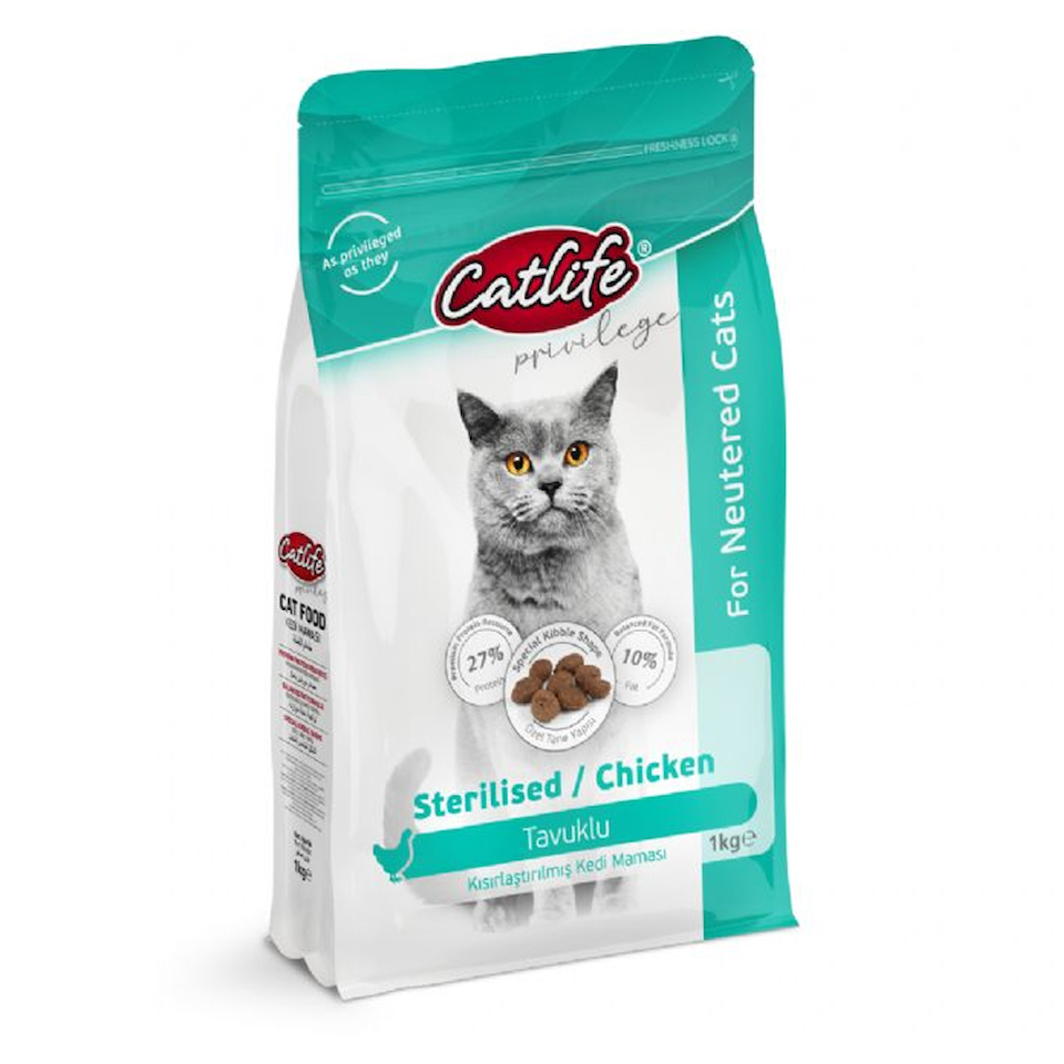 CLFD12-Catlife Tavuklu Kısır Kedi Maması 1 Kg