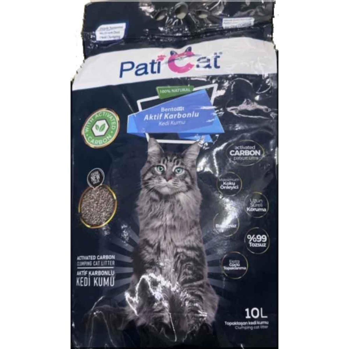 PatiCat Kedi Kumu Aktif Karbonlu İnce Taneli 10 Lt