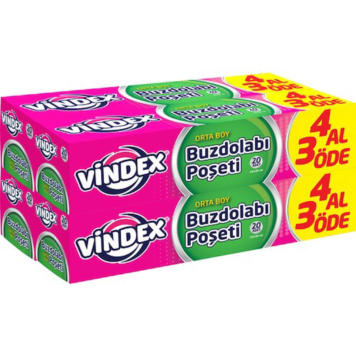 Vindex 4x20'li Orta Boy Buzdolabı Poşeti