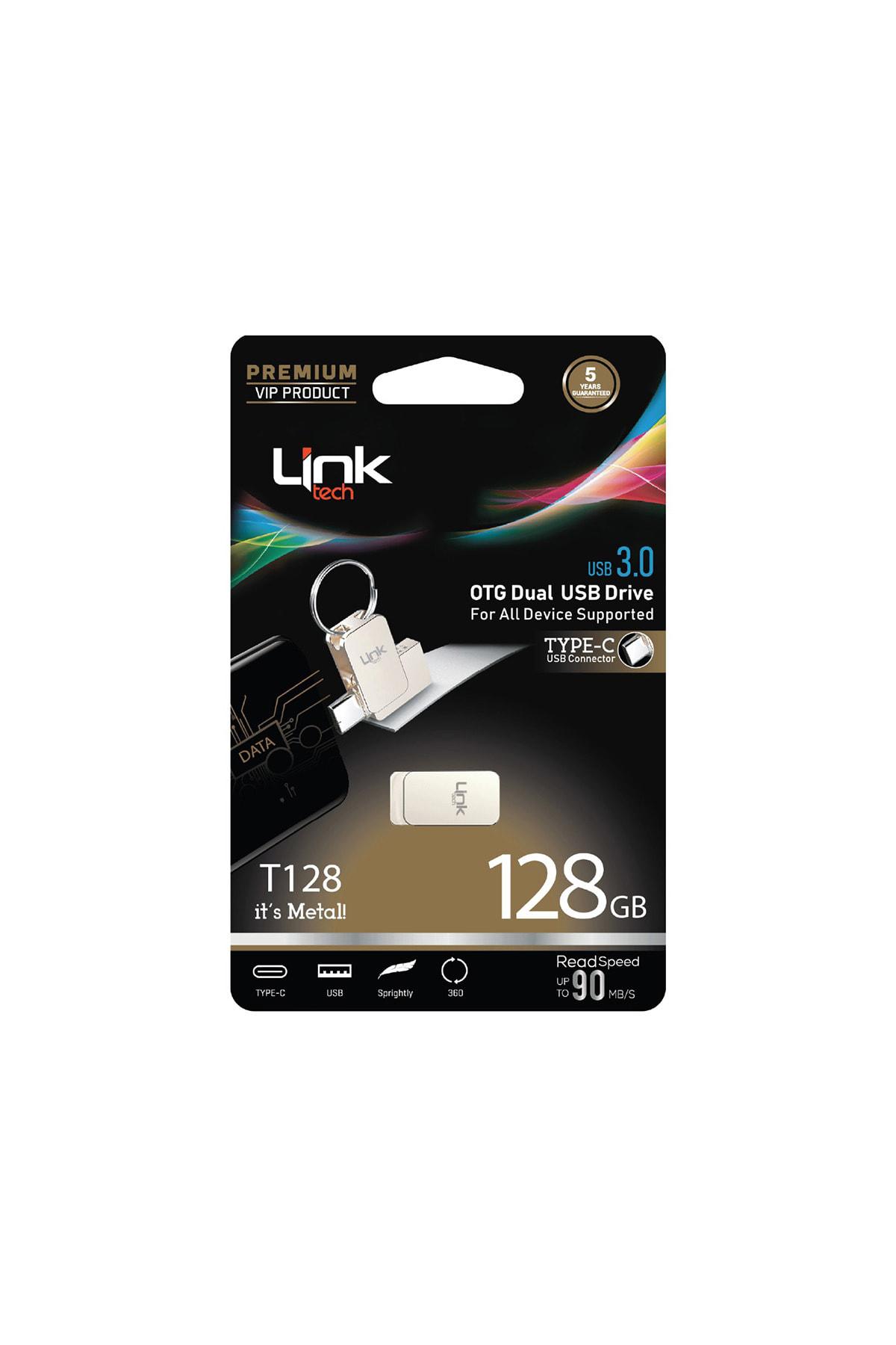 LİNKTECH T128 Premium Dual 90MB/s 128GB Type-C OTG Flash Bellek