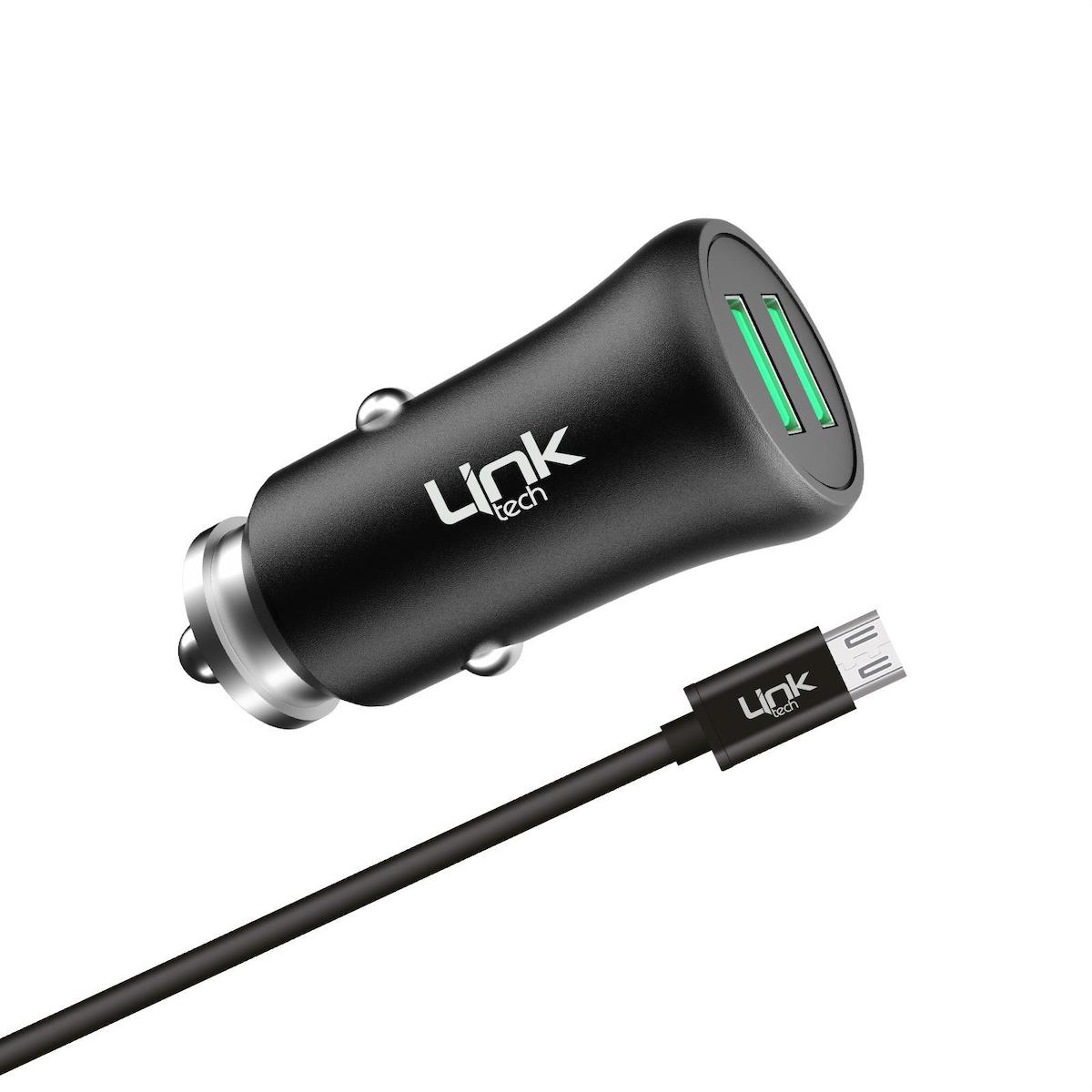 LinkTech M581 12W 2.4A Metal Araç Şarj Aleti ve Micro USB Kablo Set