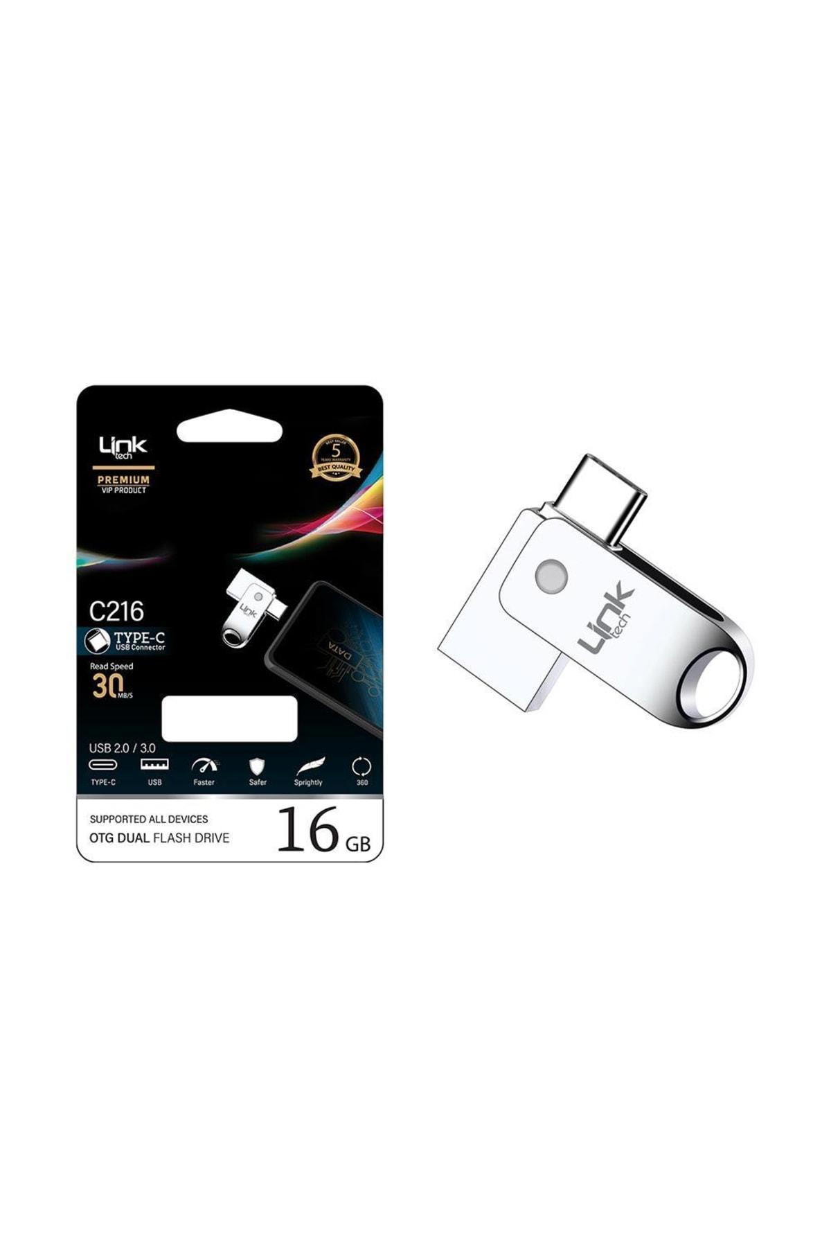 LİNKTECH C216 Premium Dual 16GB Type-C OTG Flash Bellek