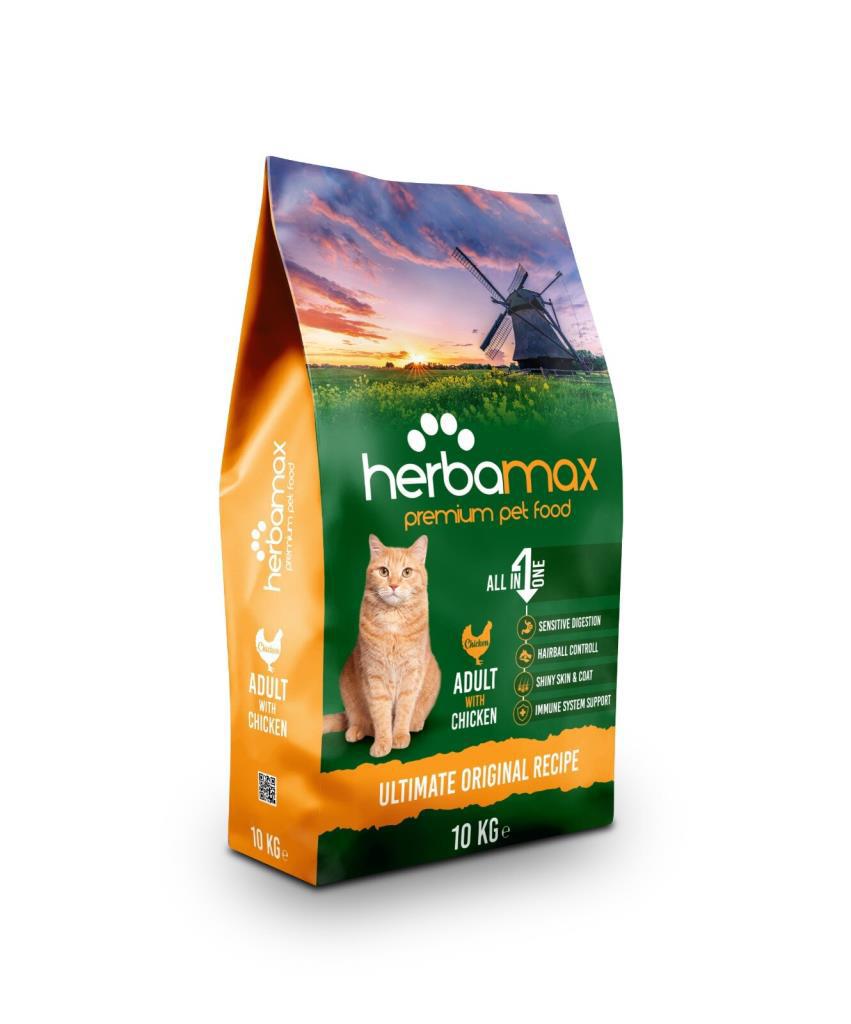 Herbamax Premium Tavuk Etli Yetişkin Kedi Maması 10 KG