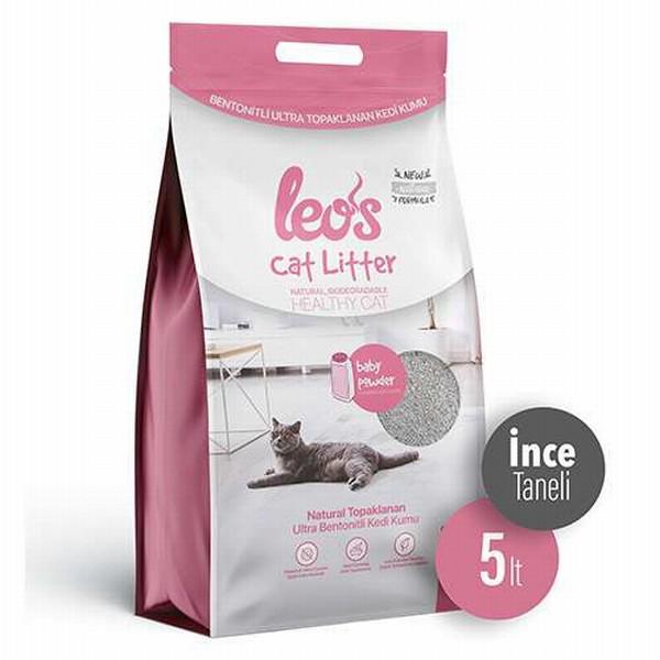 Leos Cat Litter Baby Powder Kokulu İnce Bentonit Kedi Kumu 5 Lt 