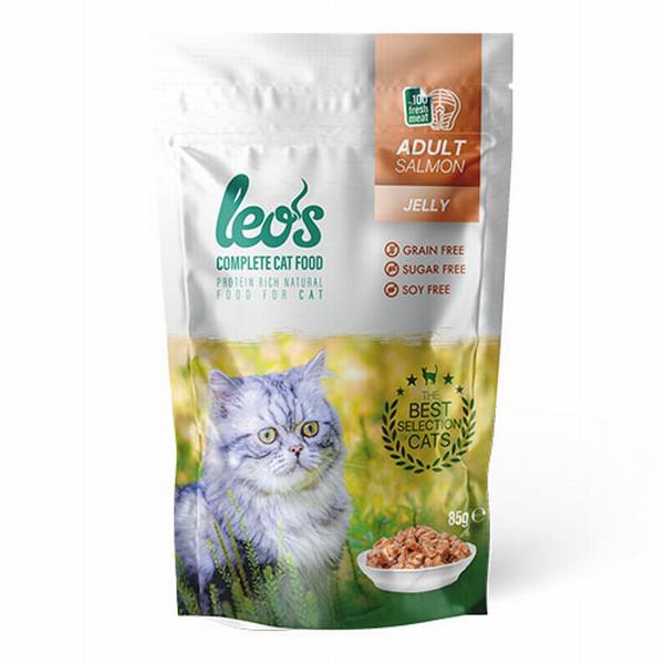 Leos Somonlu Yetişkin Kedi Yaş Maması Pouch 24x85 Gr 