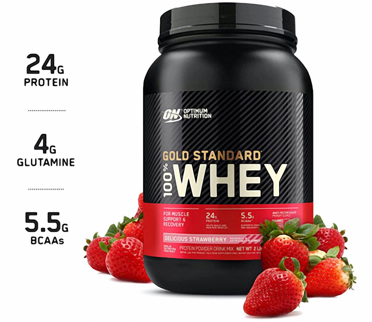 Optimum Gold Standard Whey Protein Tozu 908 Gr Çilek Aromalı