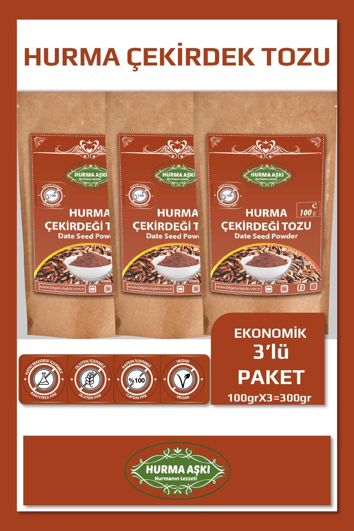 Hurma Aşkı Hurma Çekirdeği Tozu 100Gr.X3=300Gr