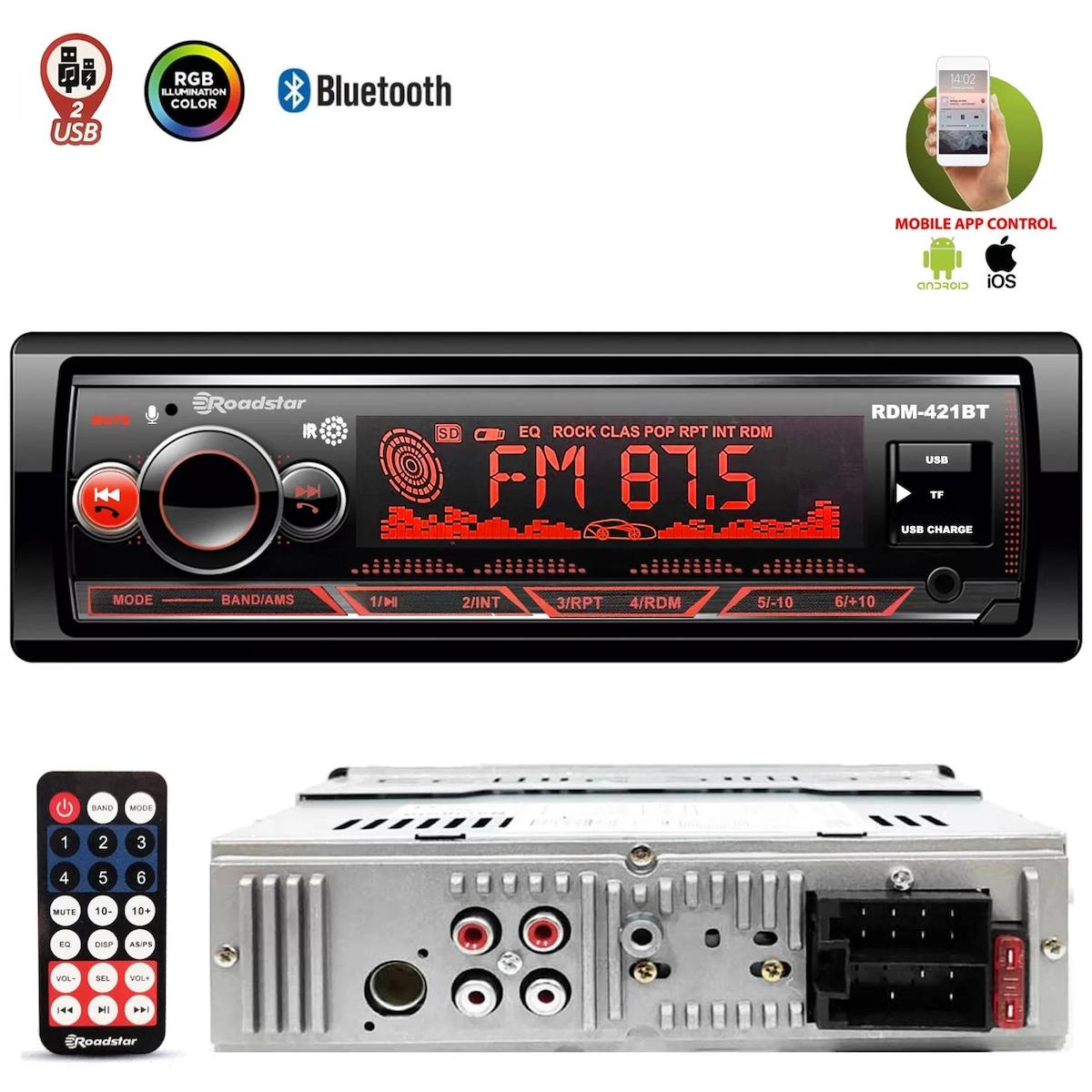 OTO TEYP 4X50W BT/2XUSB/SD/FM/AUX MOBİL APLİKASYON ROADSTAR RDM-421BT