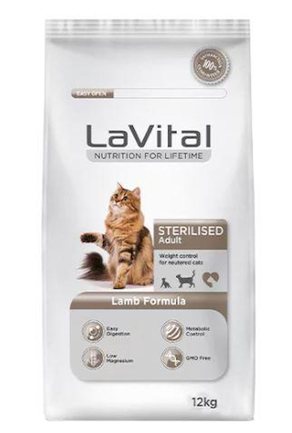 Lavital Kuzu Etli Kisirlastirilmis Kedi Mamasi 12 kg