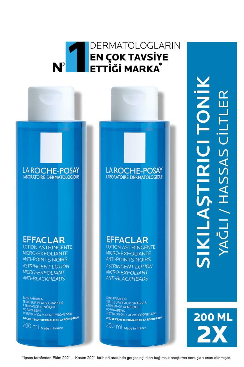 La Roche Posay Effaclar Akneye Eğilimli ve Yağlı Ciltler İçin Sıkılaştırıcı Parabensiz Akne Tonik  2x200 ml 