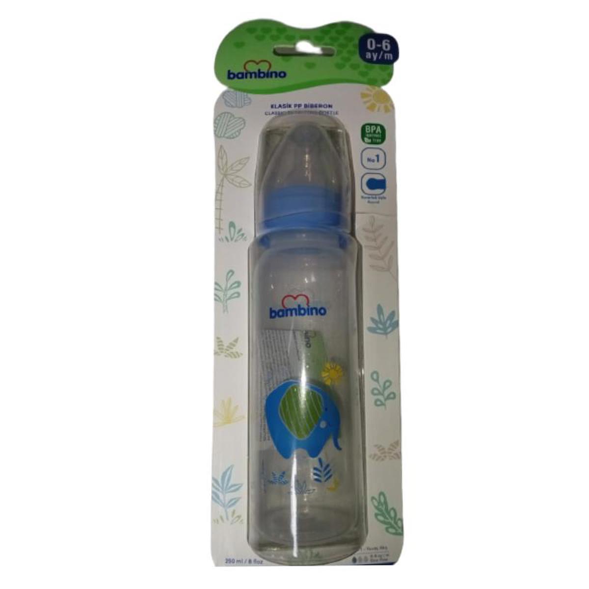 Bambino 0-6 Ay PP Biberon 250 ml B019 - Mavi Fil