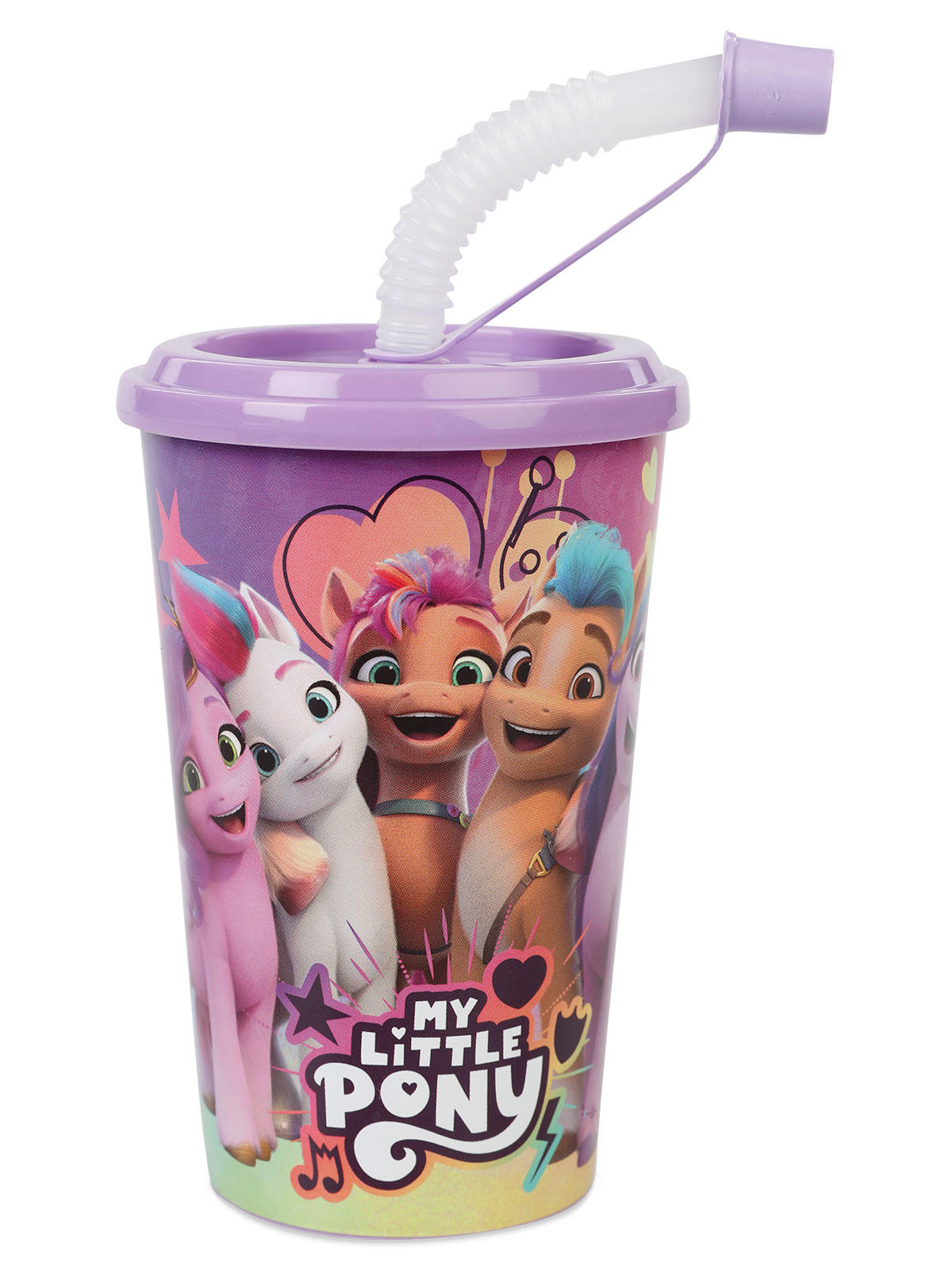 Tuffy My Little Pony Kapaklı Pipetli Bardak Lila