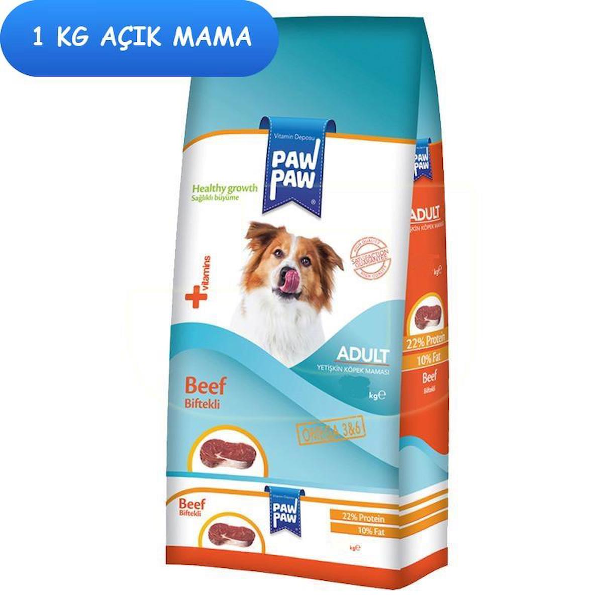 Paw Paw Yetişkin Köpek Maması Biftekli 1 Kg AÇIK