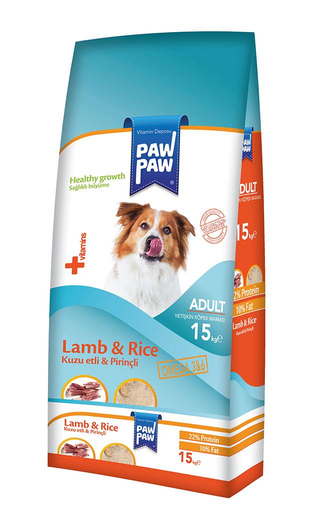 Paw Paw Kuzu Etli-Pirinçli Küçük Irk Yetişkin Kuru Köpek Maması 15 kg