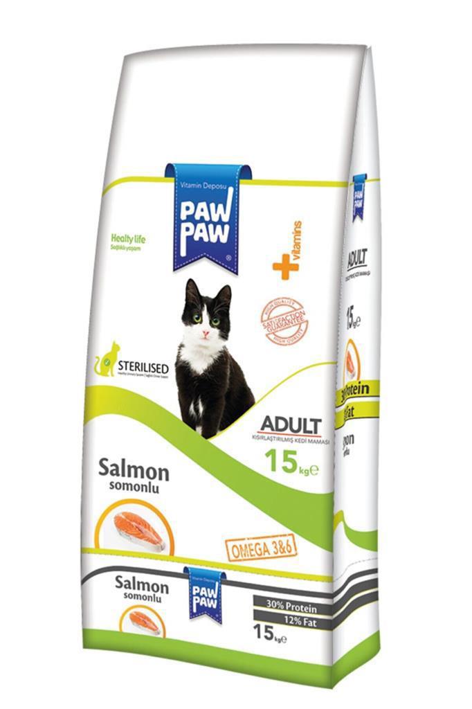 Paw Paw Sterilised Somonlu Kısırlaştırılmış Kedi Maması 15 Kg