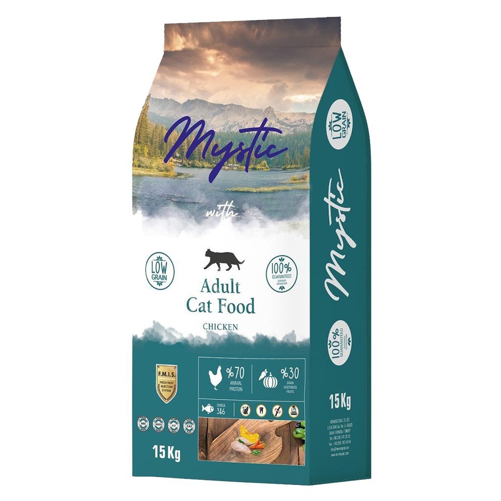 Mystic Az Tahıllı Yetişkin Kedi Maması Tavuklu 15 Kg