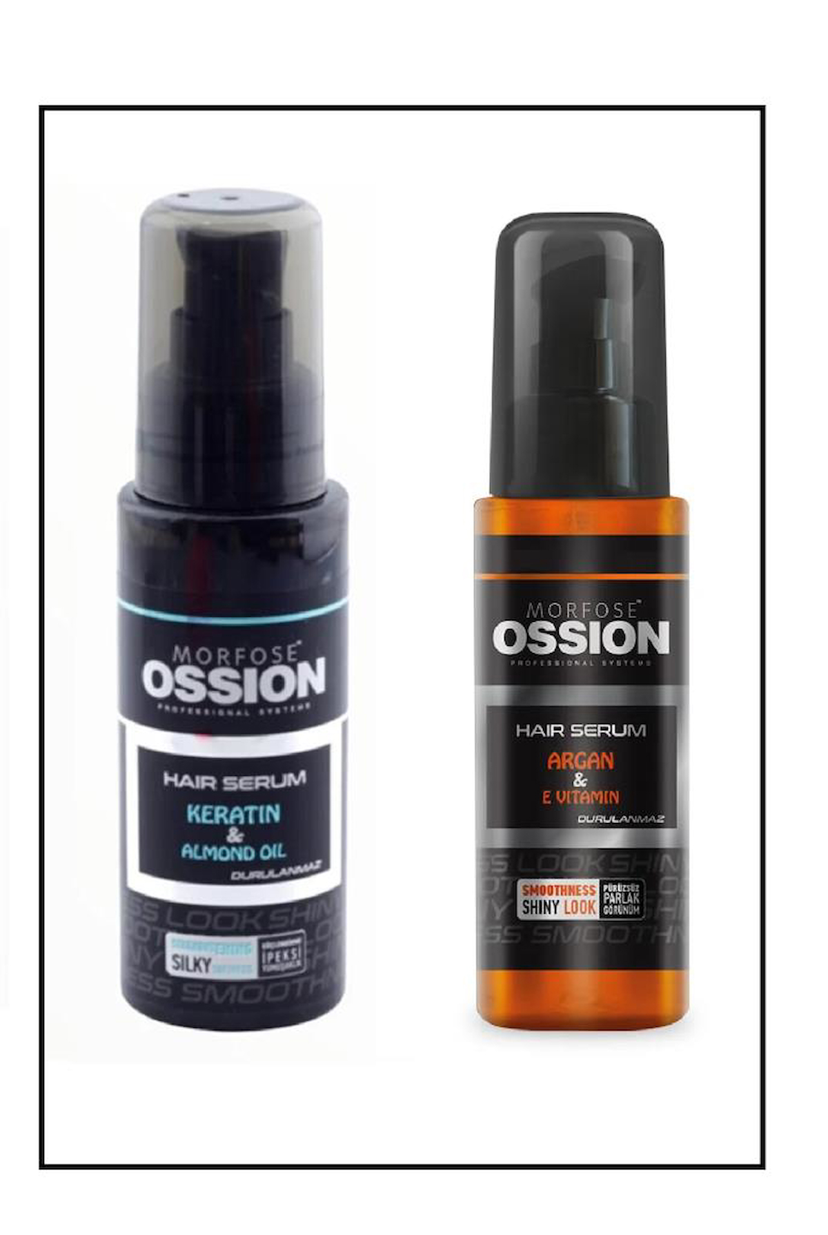 Ossion Argan Saç Serumu 75 ml + Keratin Saç Serumu 75 ml 2'li Set