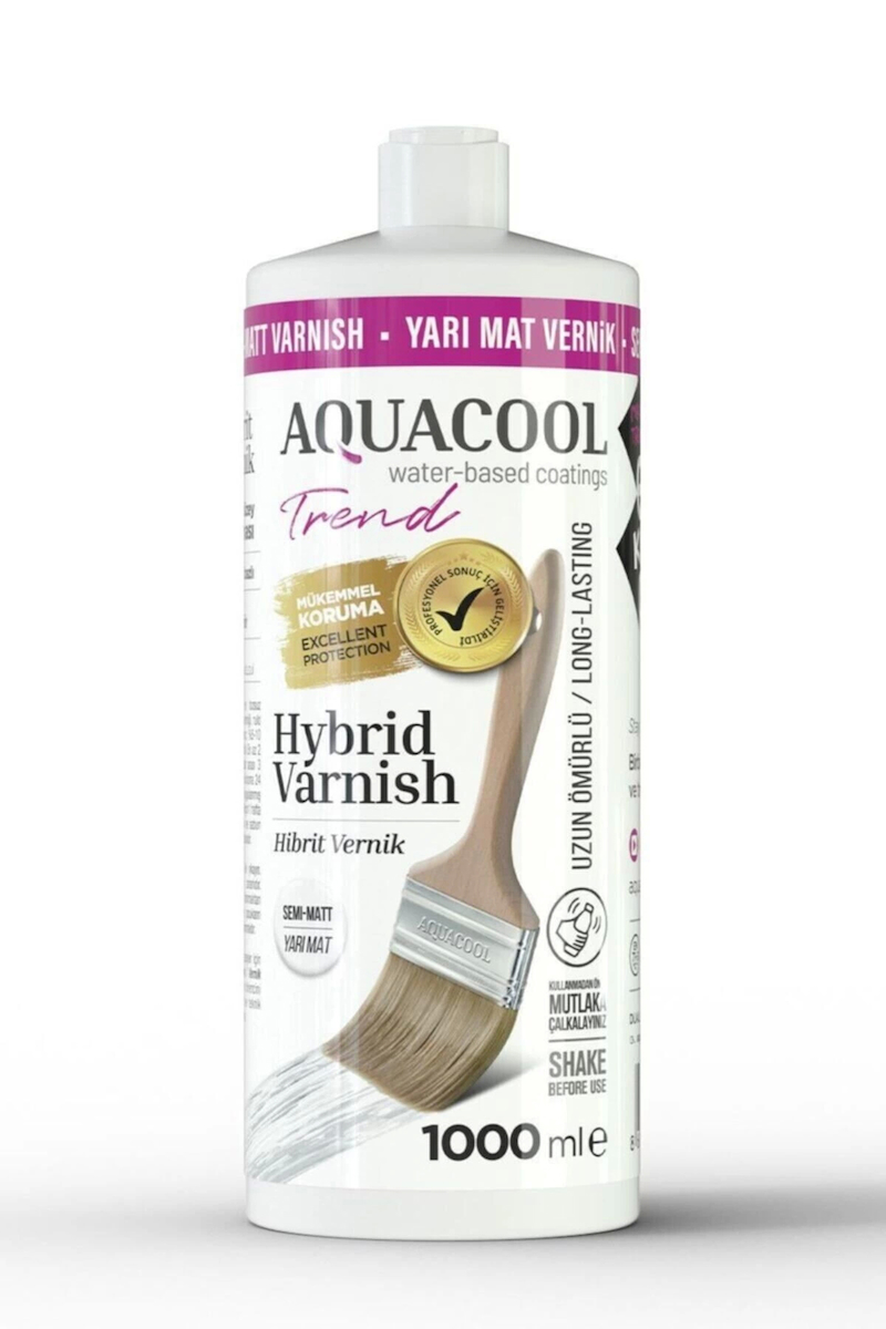 Aquacool Trend Hybrid Varnish Su Bazlı Hibrit Vernik 1000 ml Yarı Mat