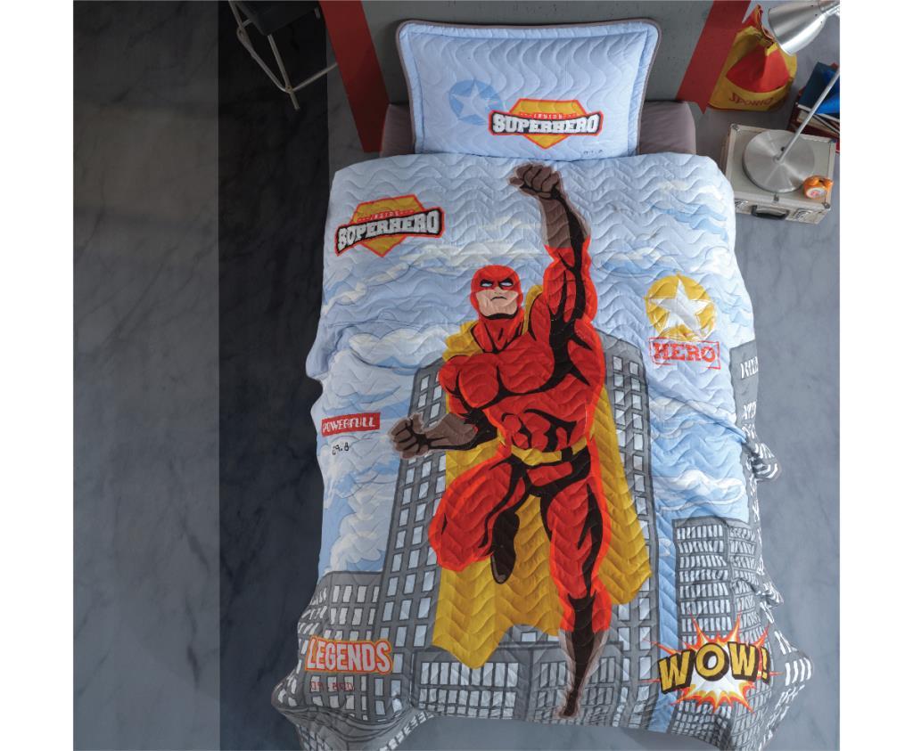 Clasy Tek Kişilik Yatak Örtüsü Superhero v1 Gri EMH