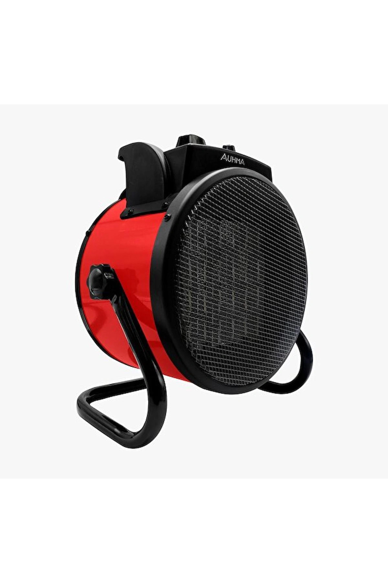Auhma AT1H Elektrikli Isıtıcı Fan kırmızı | 3000W Hızlı Isınma, 3 Kademeli Ayar, Sessiz Ptc Isıtma Teknolojisi