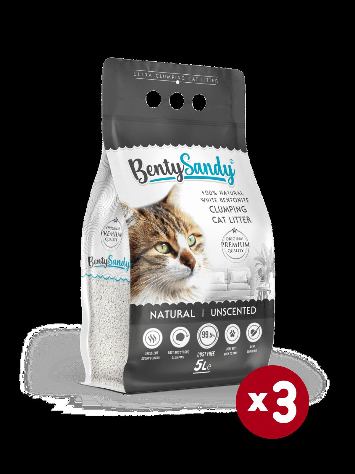 BentySandy Naturel Kokusuz Kedi Kumu 5Lx3